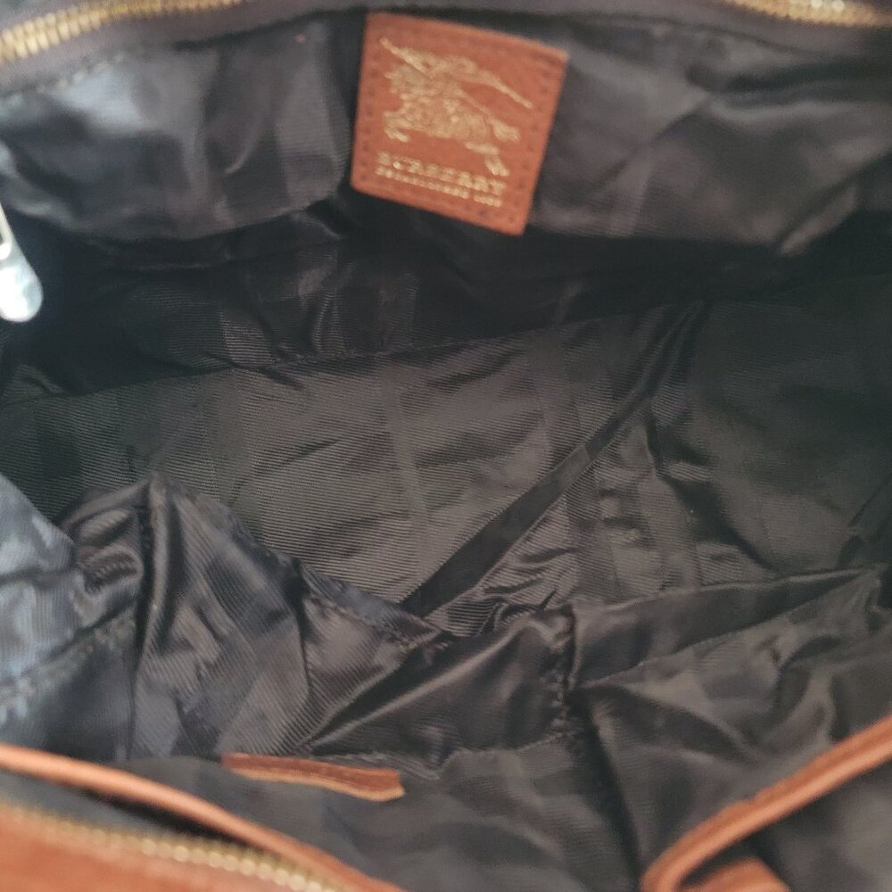 Authentic Burberry Brown Quilted House Check Fabric Tote - Picture 8 of 11